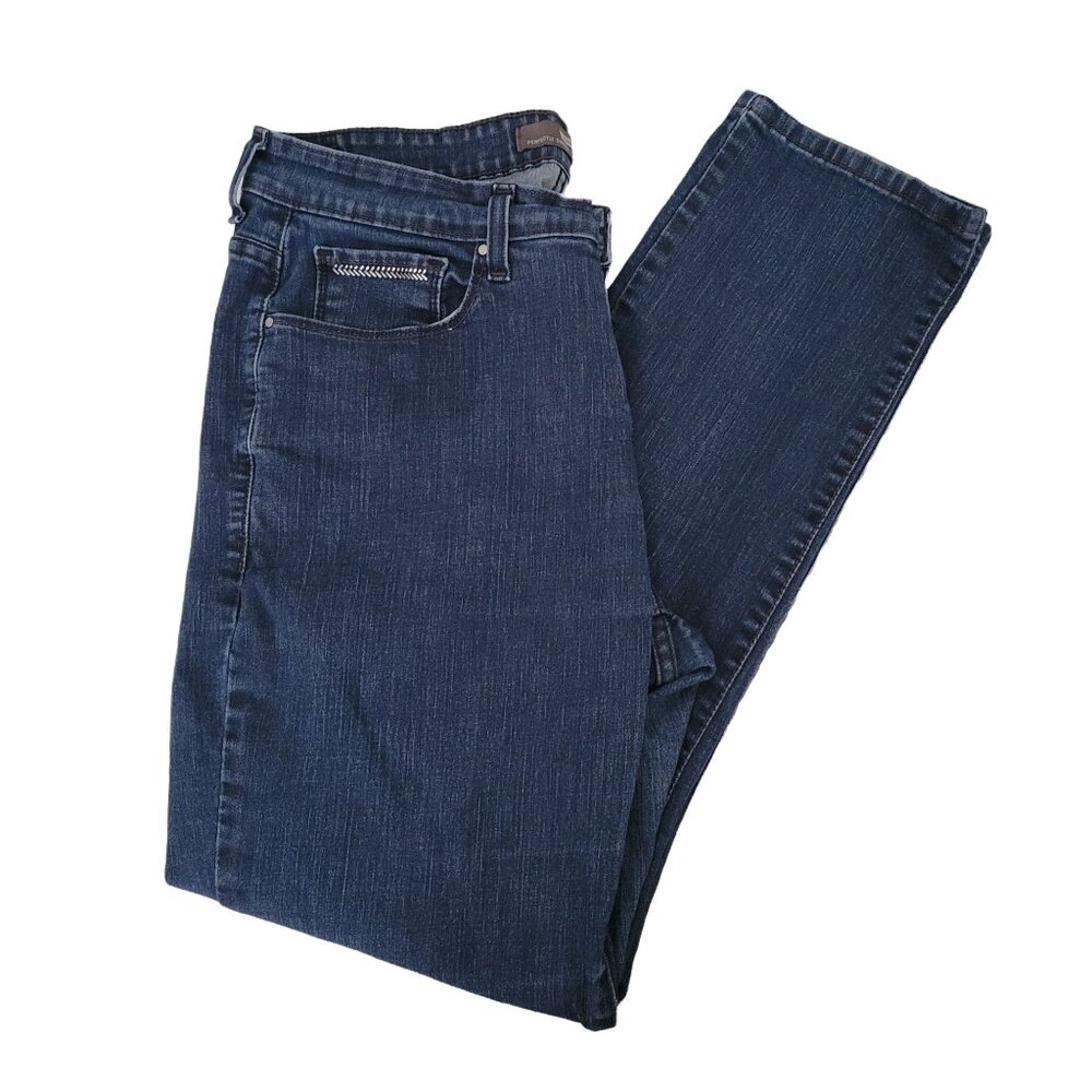 Levis 512 Perfectly Shaping Skinny Jeans Womens Size 18 Mid Rise Dark Wash Denim